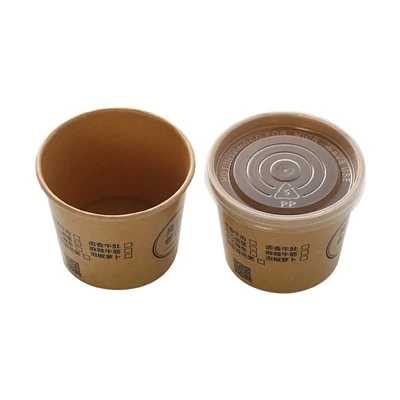 12oz Kraft Soup Cup with PP Lids