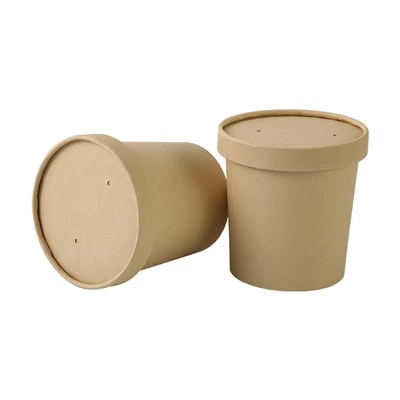 8oz Kraft Paper Container with Lid