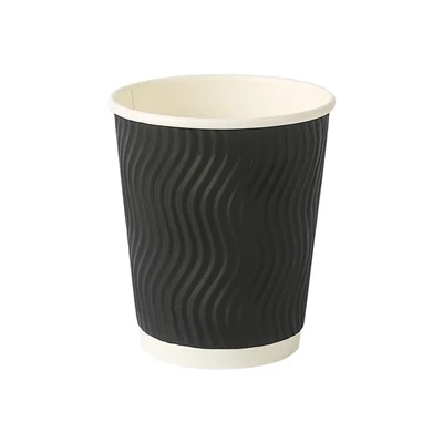 Black Double Wall Paper Cup for Hot Coffee