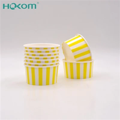 100ml 150ml 500ml Ice Cream Paper Cup Custom Printed 4oz 5oz 8oz Disposable Paper Ice Cream Cups With Lid