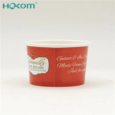 2025 Best-selling White Brown Kraft Paper Customized Bright Colorful Ice Cream Bowl With Lid