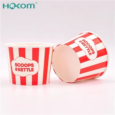 4 Oz Disposable Ice Cream Containers Paper Cup With Dome Lids