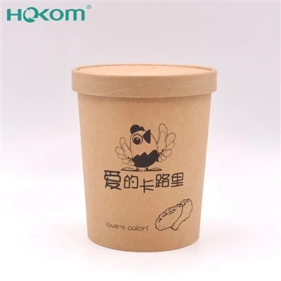 Disposable Hot Soup Paper Food Bowl With Lid