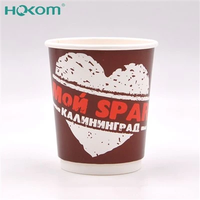 Eco Friendly Disposable Takeaway Drinking Double Wall Hot Coffee Kraft Paper Cup