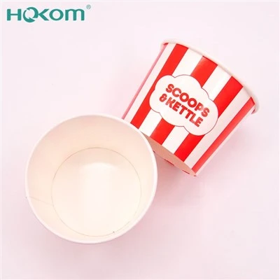 Hokom Custom Printed Yogurt & Ice Cream Cups Single Wall 4oz 5oz 6oz 8oz 12oz 16oz Cup Lids Included