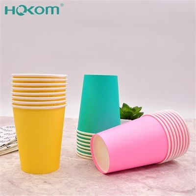 Single Wall Custom Logo Hot Drinking Coffee Paper Cup With PS Lid